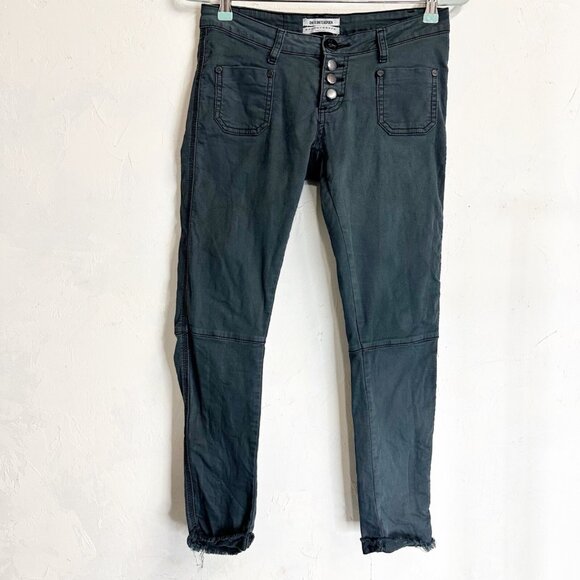 One Teaspoon Super Duper Distressed Cropped Jeans Blue Womens 25 - Picture 1 of 10